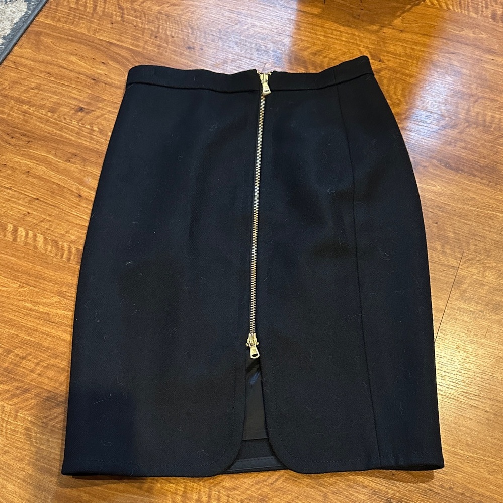 J. Crew Black Zippered Pencil Skirt